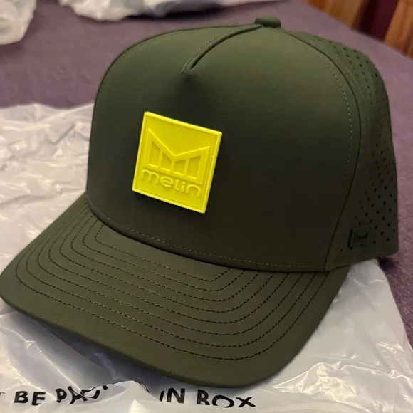 Melin Classic Odyssey Stacked Green Cap with Yellow Logo - Picture 5 of 13